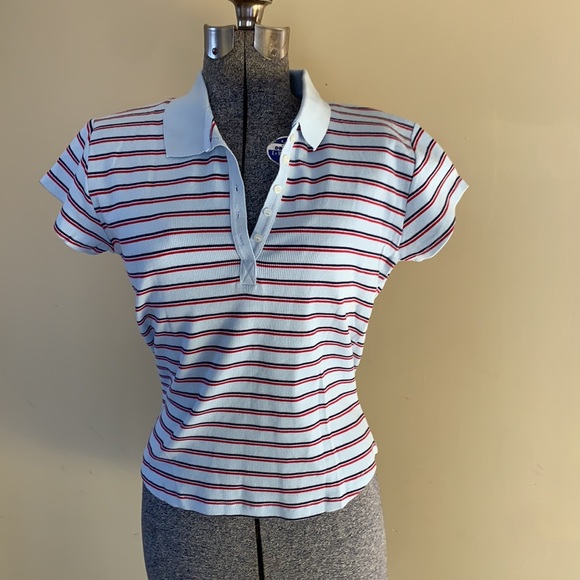 90’s NoBo striped shirt sleeve women’s polo! - Picture 1 of 4